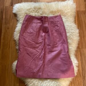Newport News Easy Style Pink Leather Midi Pencil Skirt Sz 6